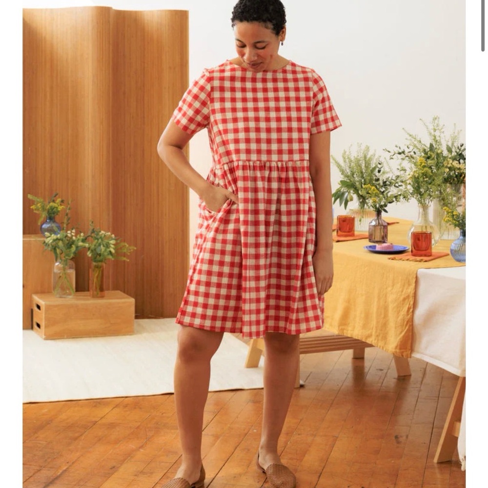 Tradlands Red and White Gingham Mini Dress